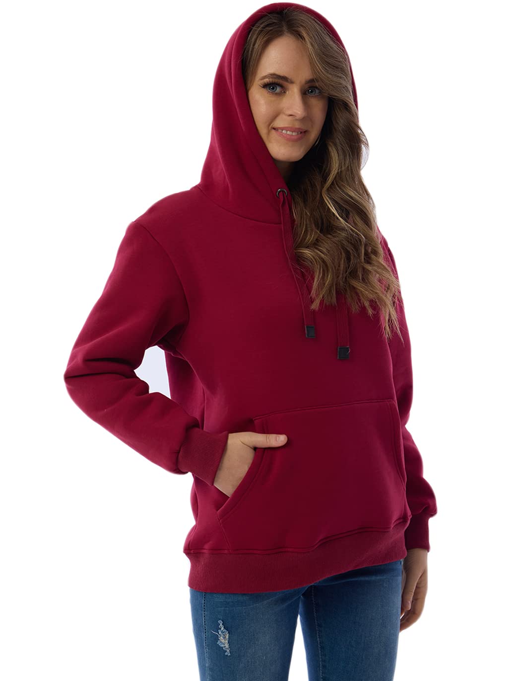 Womens Fleece Sherpa Lined Pullover Hooded