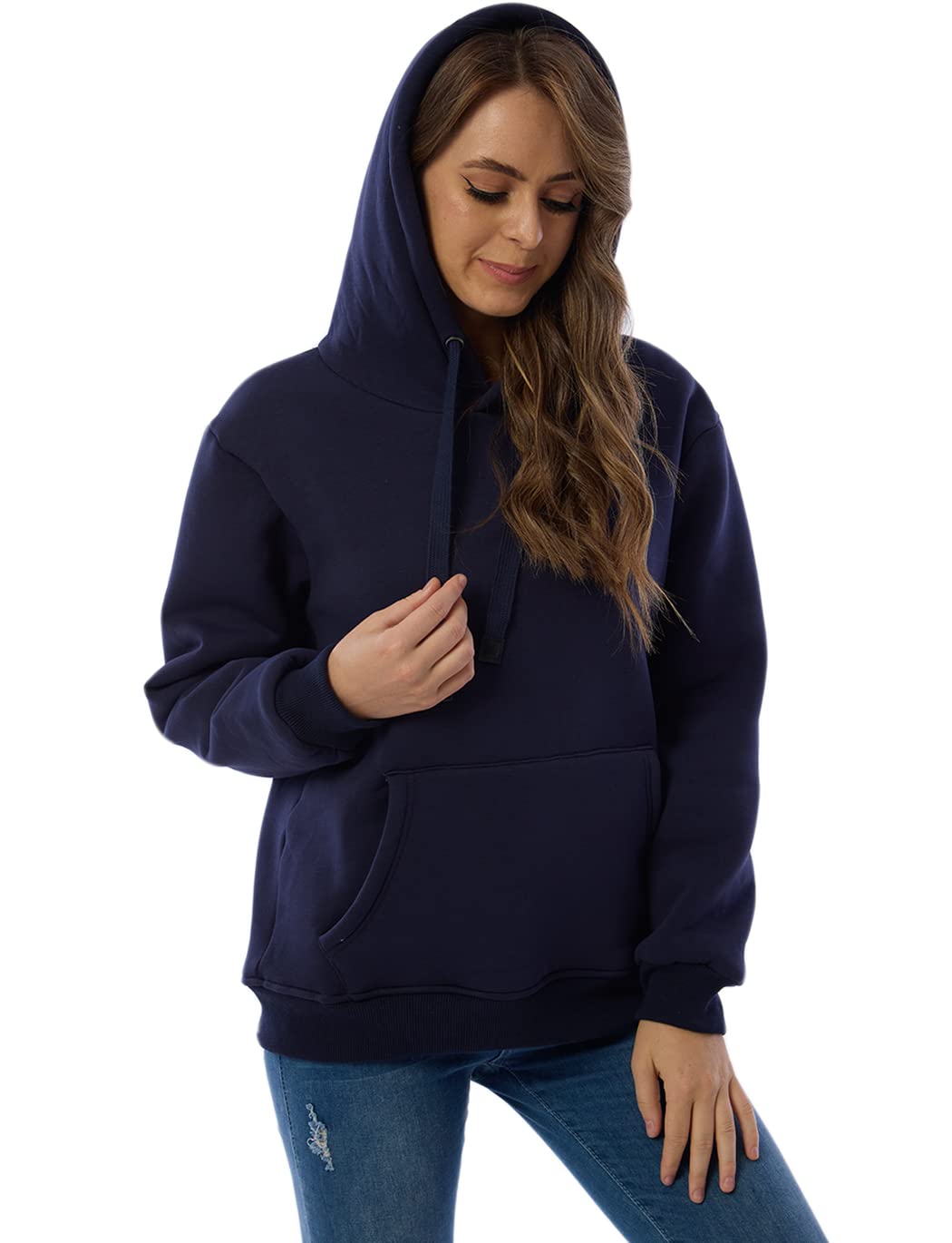 Womens Fleece Sherpa Lined Pullover Hooded