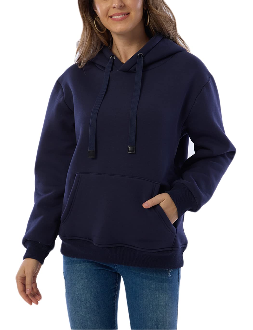 Womens Fleece Sherpa Lined Pullover Hooded