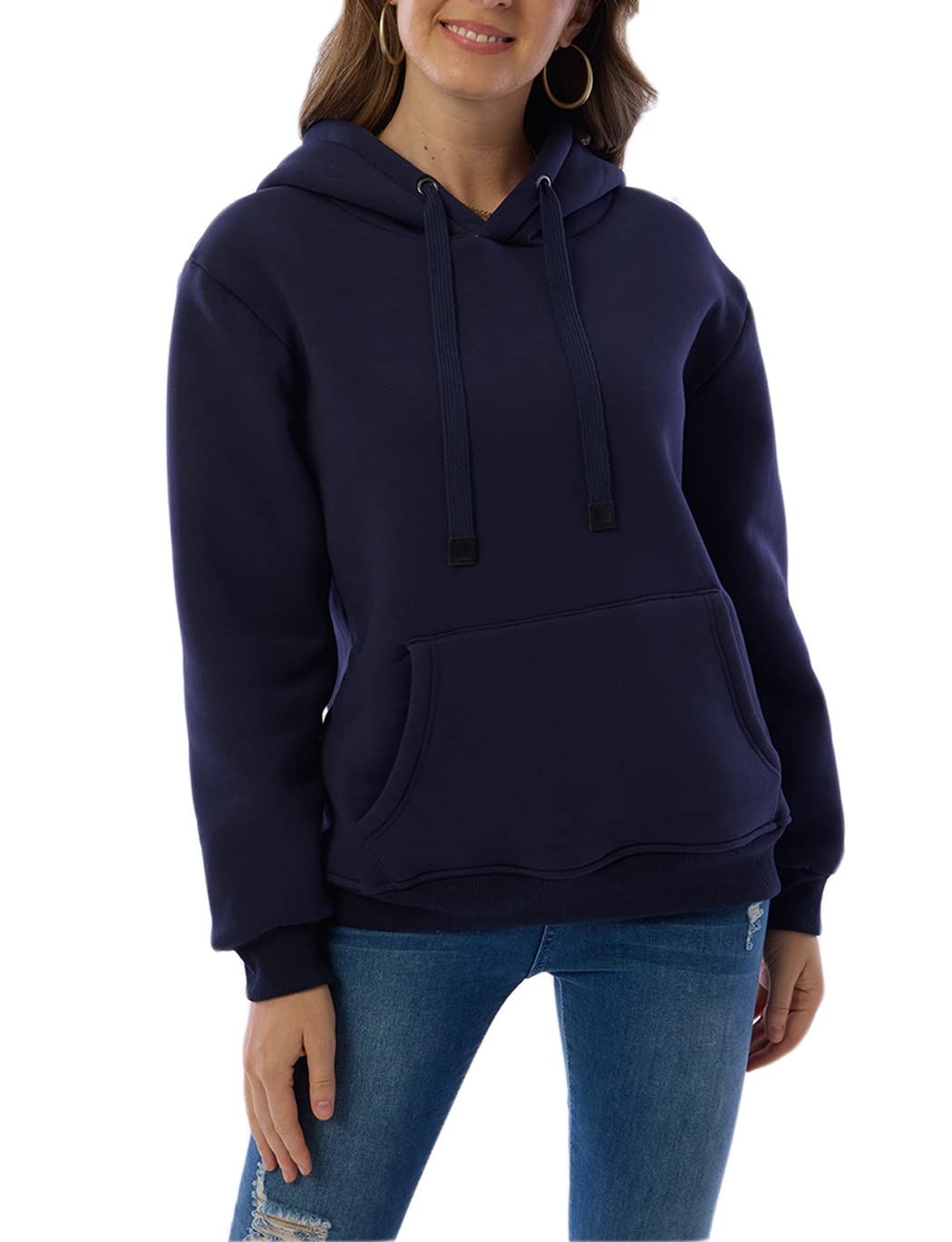 Womens Fleece Sherpa Lined Pullover Hooded