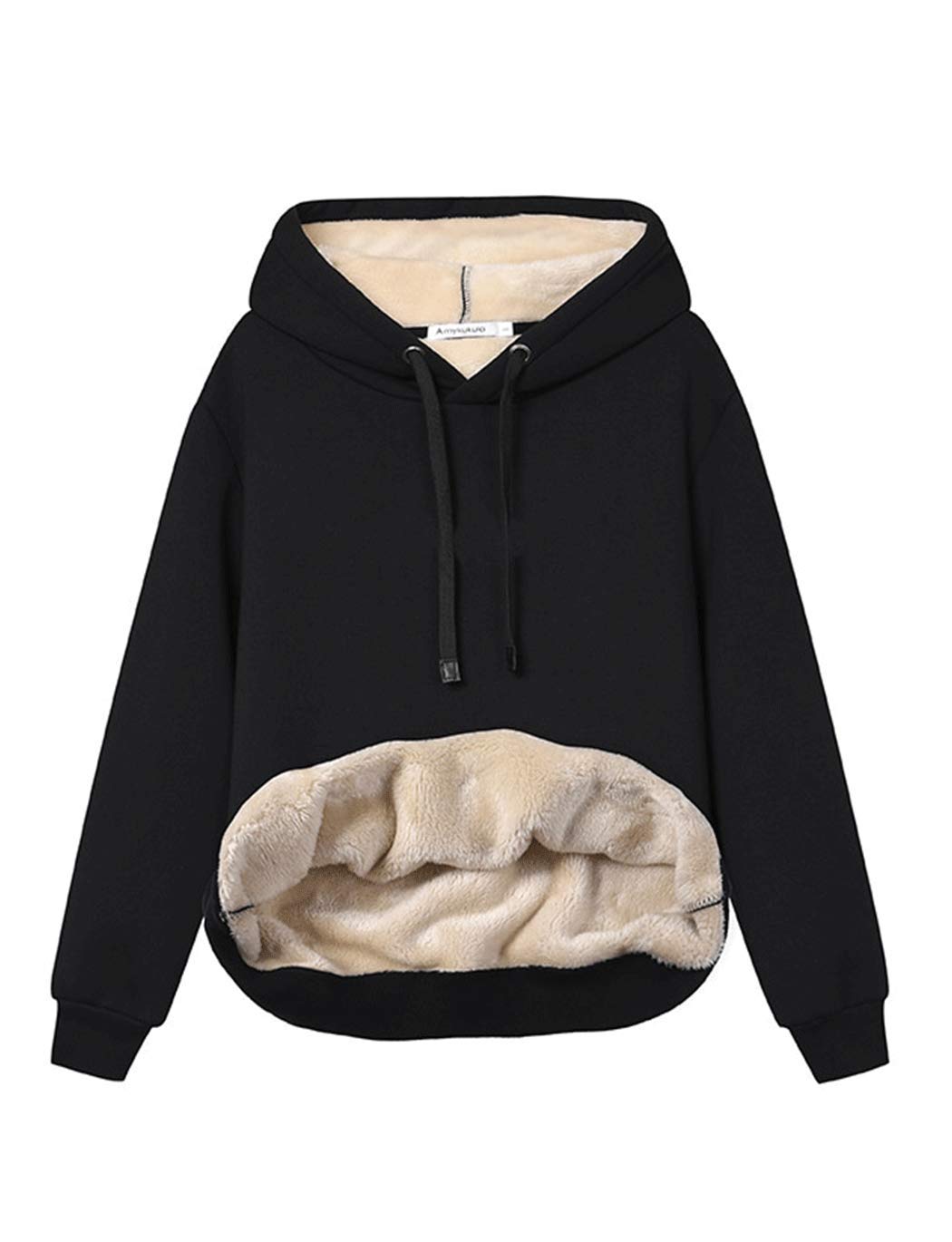 Womens Fleece Sherpa Lined Pullover Hooded