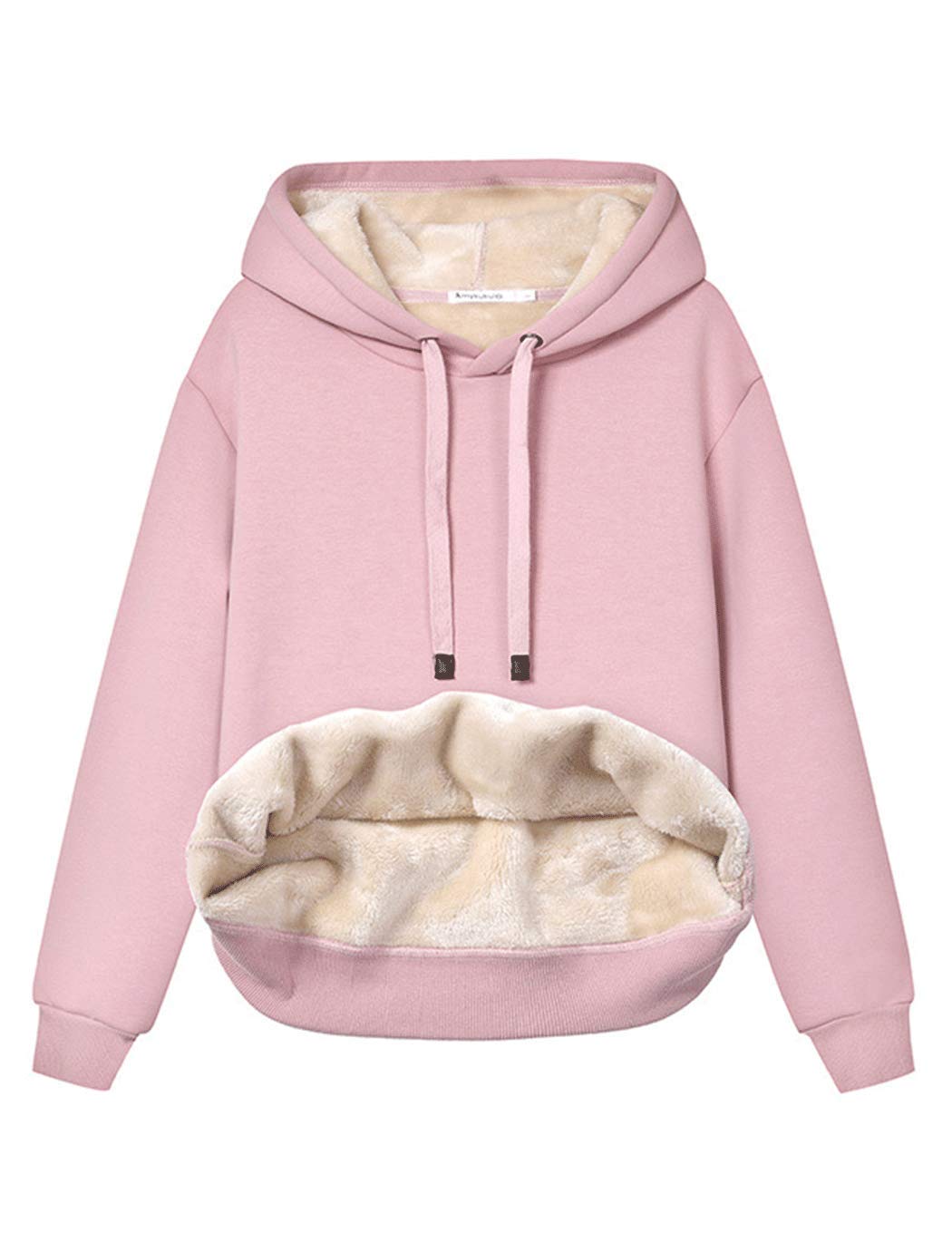 Womens Fleece Sherpa Lined Pullover Hooded