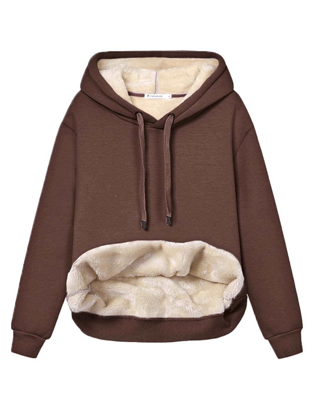 Womens Fleece Sherpa Lined Pullover Hooded