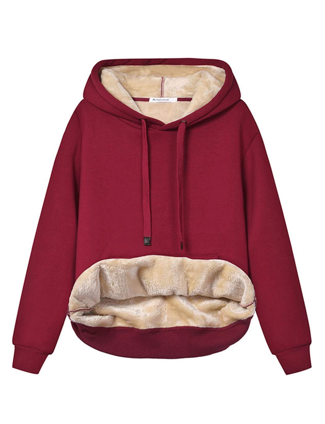 Womens Fleece Sherpa Lined Pullover Hooded