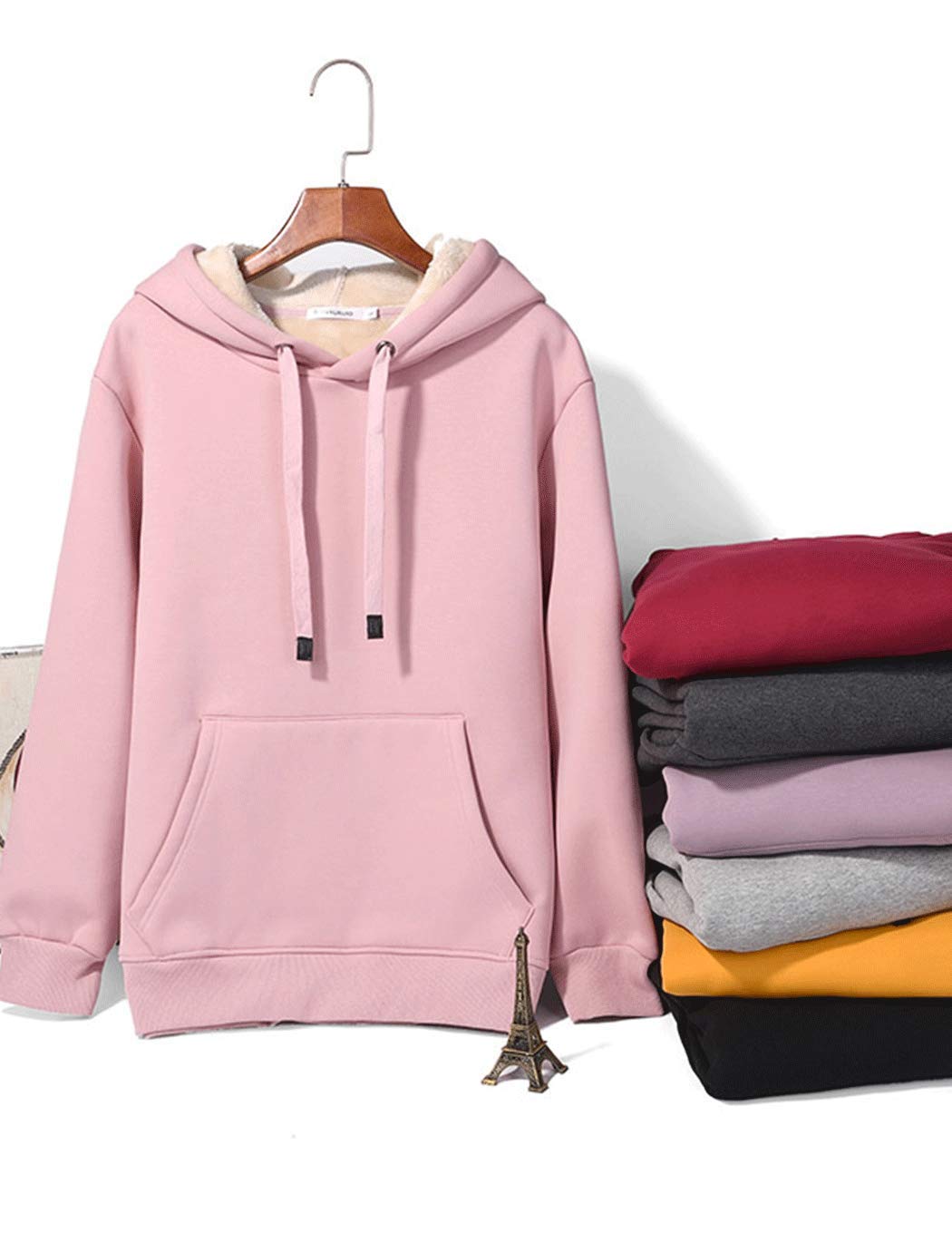 Womens Fleece Sherpa Lined Pullover Hooded