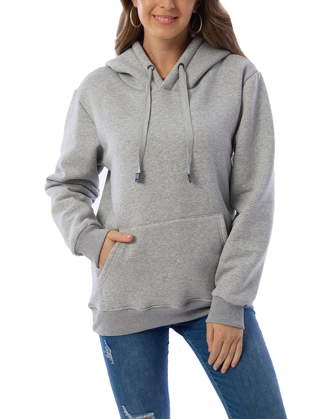 Womens Fleece Sherpa Lined Pullover Hooded