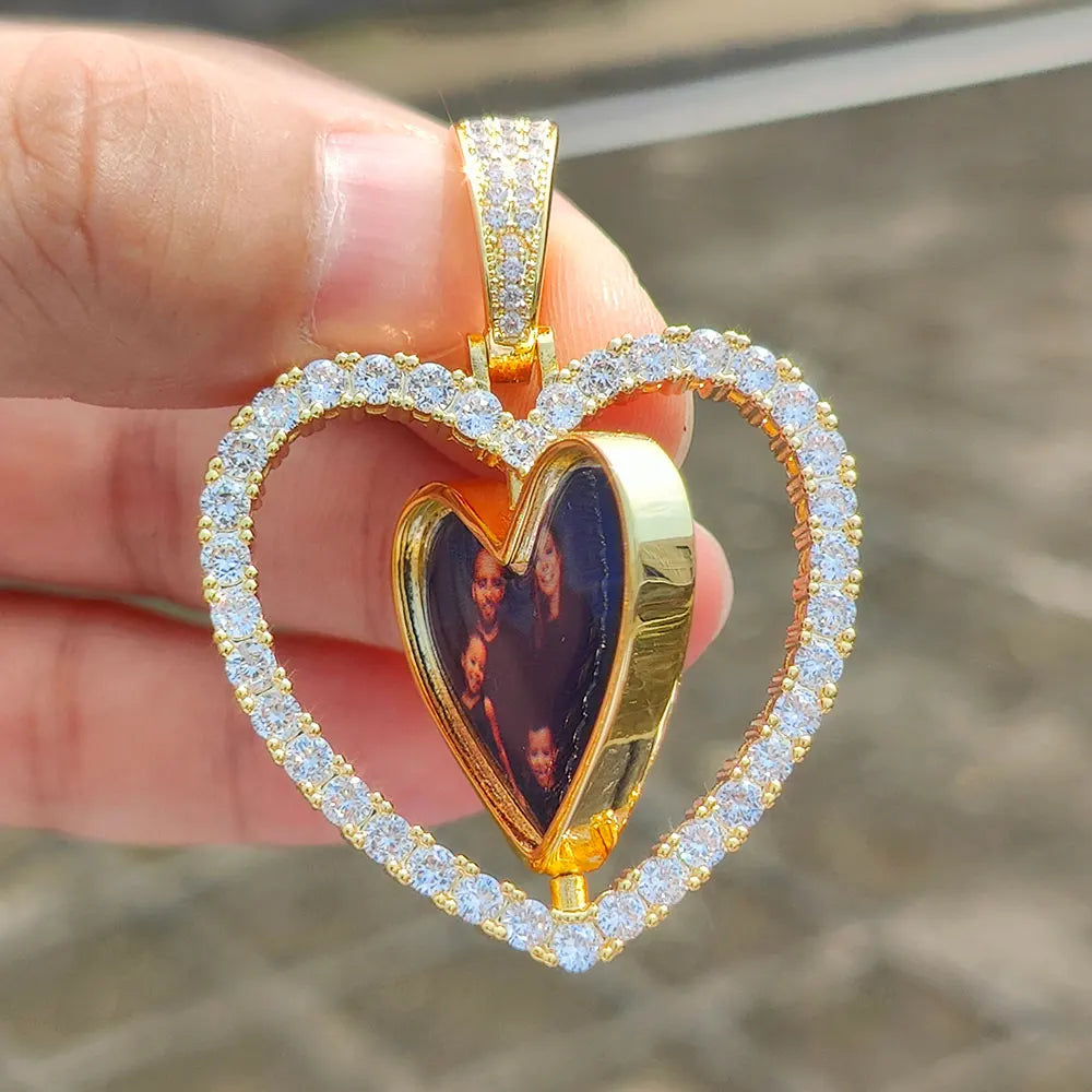 Custom Heart Picture Pendant Necklace