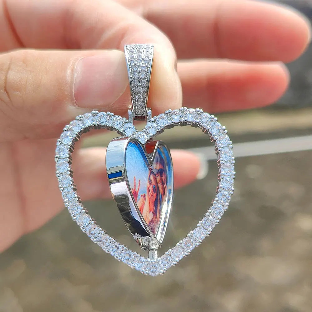 Custom Heart Picture Pendant Necklace