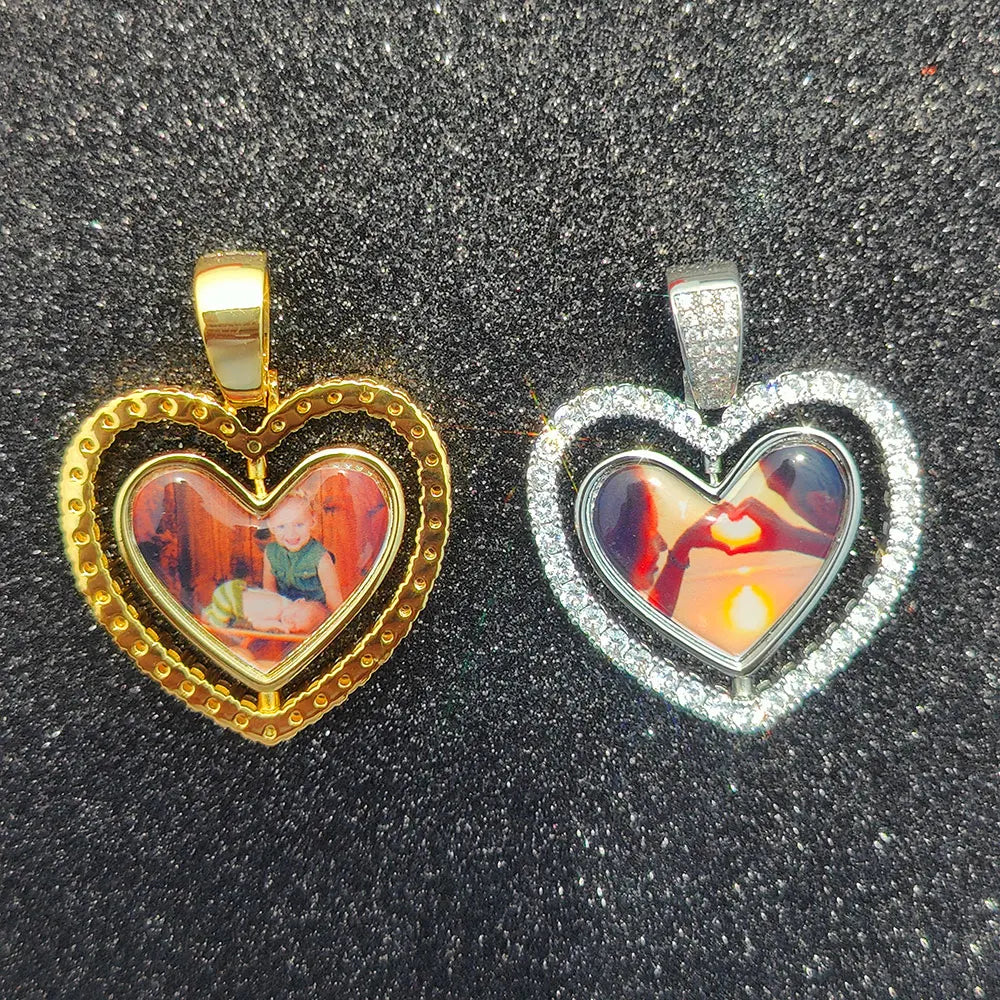 Custom Heart Picture Pendant Necklace